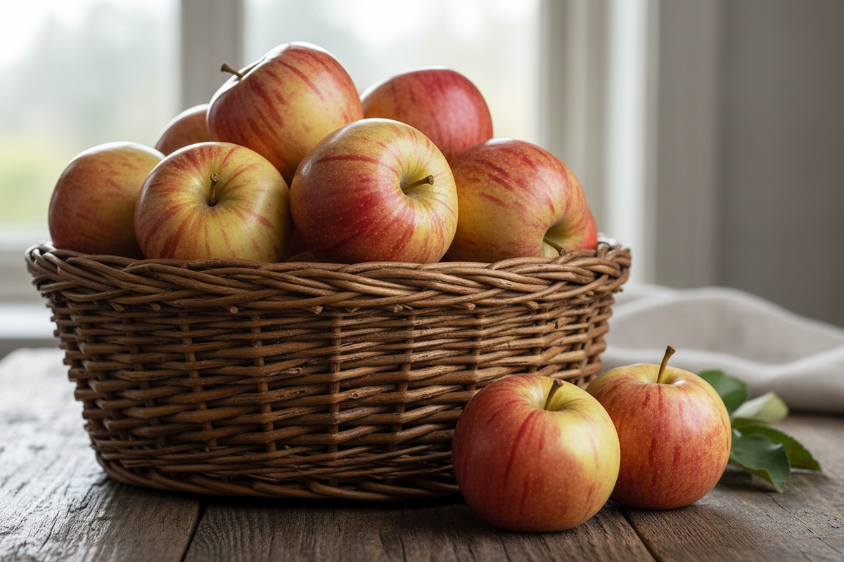 basket of gravenstein apples
