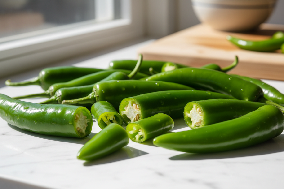 hot green peppers